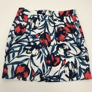 Women’s j.crew pencil skirt floral coral blue sz 4
